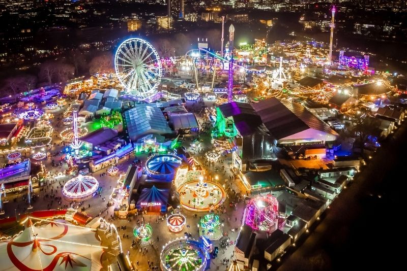 Aerial view of Winter Wonderland, Hyde Park - - A-Plan Insurance Top 10 Christmas Markets