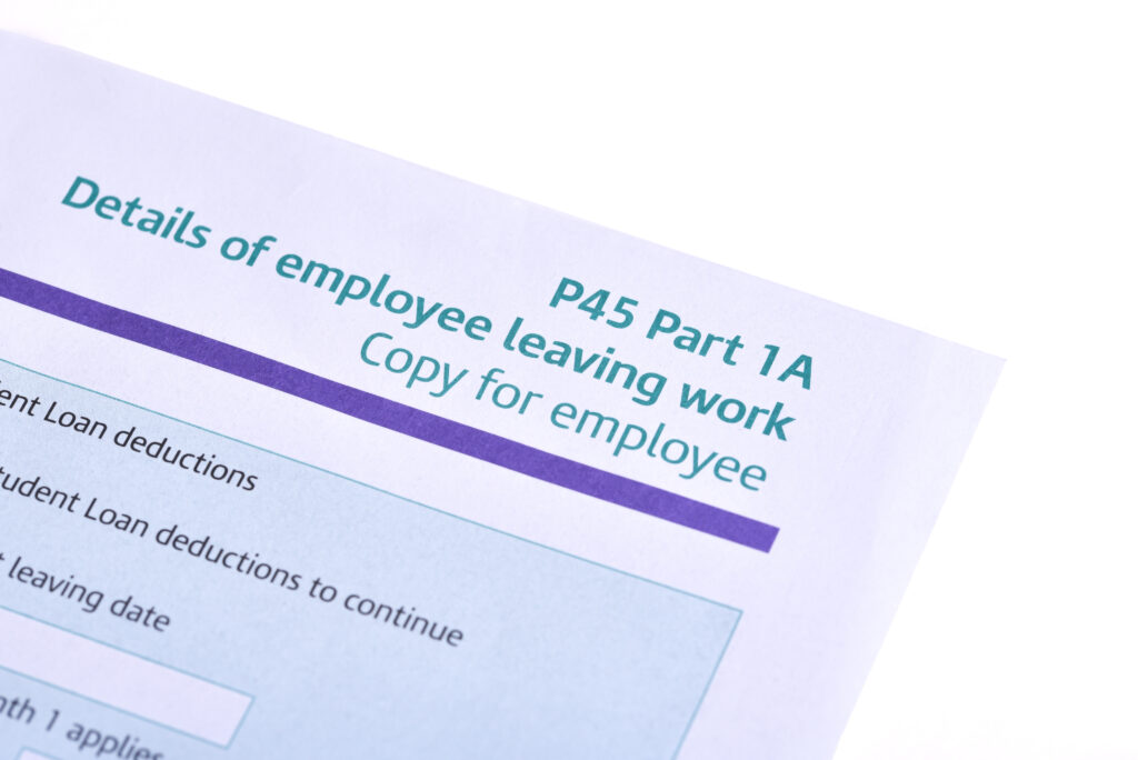 P45 form example