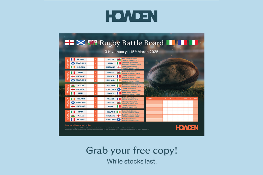 Rugby battle board giveaway